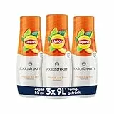 SodaStream Sirup 3x Lipton Ice Tea Pfirsich, 1x Flasche ergibt 9 Liter Fertiggetränk, Sekundenschnell zubereitet und immer frisch, 3x 440 ml