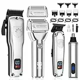 Suttik 4 in 1 Haarschneider Set Männer Haartrimmer Bartschneider Nase Ohr Trimmer Professionelle elektrische Rasierapparat Rasierer Wiederaufladbare Barbier-Kit Geschenke für Ihn