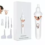 Ohrenschmalz Entferner Sauger, Sicheres Und Weiches Ear Cleaner, mit Sauger und Waschbaren Ersatzköpfen (Weiß)