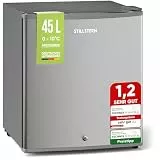 Stillstern Mini Kühlschrank E 45L mit Abtauautomatik, Schloss, Frostfach, Leise, Ideal für Küche, Büro, Schlafzimmer, Hotels und kleine Wohnungen Kühlschrank klein Minibar R600A Getränkekühlschrank