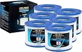 POOLPURE Filter VI für Pool, Filterkartuschen VI für Lay-Z-Spa Miami, Monaco, Vegas, PoolFilter Ersetzt die Originalkartusche BW58323, Pool Filter VI PATRONE(6PC)