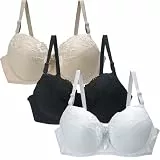 Push up BH Damen mit Bügel Große Brüste Spitzen Bequemer BHS Set Starker Halt mit Verstellbarem Unterwäsche Klassische Komfort Atmungsaktiver für Sport und Alltag Bh Damen Mit Bügel Set (Yellow, 75C)