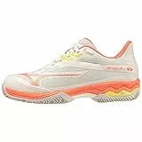 Mizuno Damen Wave Exceed Light 2 Tennis, Snwwht Fusncorl Sspring, 40 EU
