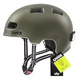 uvex City 4 - Leichter City-Helm für Damen und Herren - individuelle Größenanpassung - inkl. LED-Licht - Green Smoke matt - 55-58 cm