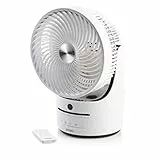 DOMO DO8148 Tischventilator - Zirkulationsventilator - 360 ° Umlauf - Ø 25 cm - 3 Geschwindigkeiten - Digitale Einstellung - Weiß