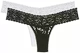 Sylvie Flirty Lingerie Damen String Aki 2er Pack, Schwarz/Weiß, One Size