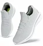 Giniros Laufschuhe Damen Schuhe Sportschuhe Turnschuhe Sneaker Running Tennis Walkingschuhe Straßenlaufschuhe Fitness Jogging Leichte Atmungsaktiv rutschfeste Freizeitschuhe Outdoor Lichtgrau 38EU