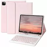 aMZCaSE Tastatur Hülle für iPad Air 5 und 4 Gen 10,9' 2024/2022/2020,iPad Pro 11' Tastatur Hülle 2024/2022/2021/2020/2018, Abnehmbare Bluetooth Tastatur mit Stifthalter für iPad 11' 1/2/3 Gen