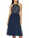 Maya Deluxe Damen Maya Deluxe Women's Midi for Wedding Guest Evening Dresses Elegant Wedding Cocktail Bridesmaid Dress, Navy, 36 EU