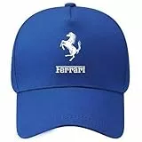 ZTLQ Auto Baseballmütze Baseball Cap für Ferrari, Baseballkappe für Herren und Damen Baumwolle Verstellbar Unisex Sonnenmütze Unisex Baseballkappe Outdoor Visor Sport,Blue