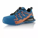 Fusskleidung® Damen Herren Wanderschuhe wasserdichte Trail Running Trekkingschuhe Blau Orange EU 42