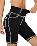 G4Free Damen Gym Shorts Leggings Hohe Taille Radlerhose Yoga Blickdichte Laufhose mit Tasche Strumpfhosen für Gym Training Fitness Jogging