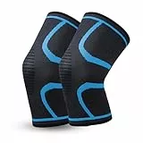 Kniebandage,Knie-Kompressionsbandage für Damen/Männer,Komprimierte Kniebandage Medizinischer Knieschützer für Laufen, Meniskusriss, Arthritis, Gelenkschmerzlinderung, ACL, Erholung-1 Paar（Blau，2XL）