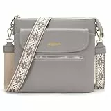 Atgbiem Handtasche Damen Klein Umhängetasche Damen Mittelgroß Tasche Crossbody Bag Damenhandtasche Grau 9 Farben zur Auswahl
