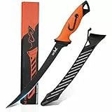 Golden Bird Filetiermesser Fisch 24cm Full Tang Ausbeinmesser profi mit Scheide Fischmesser 5Cr15mov Filitiermesser scharf Fisch zum Filetieren und Entbeinen mit rutschfesten Griffen