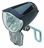 PROPHETE LED-Scheinwerfer/Fahrradbeleuchtung – 70 Lux, Standlichtfunktion, Sensorautomatik, StVZO-zugelassen, für Naben- und Seitendynamo, kompatibel mit 6V E-Bike-Akku, Abnehmbarer Reflektor