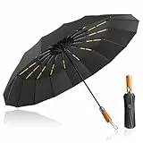MidingChai Regenschirm Sturmfest Groß, Taschenschirm Automatik mit 10 Rippen, Umbrella Windproof XXL Groß Regenschirm für 2 Personen Damen & Herren, Ø 108 cm, Schwarz