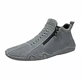 BarfußSchuhe Herren Sport Fitnessschuhe Atmungsaktiv Leicht Walkingschuhe Casual Sneaker mit rutschfest Sohle Freizeitschuhe Hohe Stiefel Mit Seitlichem ReißVerschluss Traillaufschuhe Halbschuhe