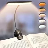 Glocusent Leselampe Buch Klemme 26 LEDs, Buchlampe mit 5 Farbtemperatur & Stufenlose Helligkeit, USB-C Wiederaufladbares Leselicht, Lange Laufzeit, 360° Flexibel für Nachtlesen ins Bett