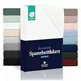 Dreamzie - Spannbettlaken 80x200 | Mikrofaser Weich – Für Dicke Matratzen – Oeko-Tex | Komfort, Atmungsaktivität, Pflegeleicht – Weiß