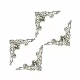 VORCOOL 24 Stück Antike Kantenabdeckung Kantenschutz Metall Eckenschutz Eisen Kasten Buch Album Vintage Ecken Dekoration (Silber)