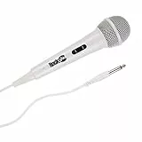 RockJam Karaoke Microphone Wired Unidirectional Dynamic Microphone with Three Metre Cord - White