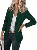 Cicy Bell Damen Casual Blazer Offene Front Langarm Elegant Arbeit Büro Jacken Blazer Dunkelgrün XL