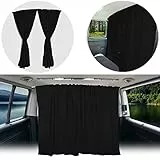 BREMER SITZBEZÜGE Abtrennung Fahrerhaus Sonnenschutz Führerhaus Gardinen Vorhang kompatibel mit VW T5 T6 T6.1 Multivan Transporter Caravelle Schwarz Camping Wohnmobil Zubehör