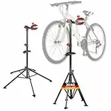 WALTER Fahrrad Reparaturständer, Montageständer, belastbar bis 30 kg, klappbar, fünfbeinig, individuell einstellbare Arbeitshöhe zwischen 108cm und 190cm, inkl. Schrauben- und Werkzeugablage