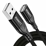 XGMATT USB Verlängerung Kabel 8M,USB 2.0 Verlängerungskabel A Stecker auf A Buchse mit eleganten Alluminiumsteckern Nylon Stoffmantel für Kartenlesegerät,Tastatur, Drucker,PS VR, Kamera,schwarz