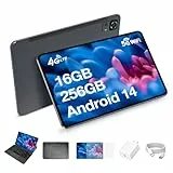 Weelikeit 12 Zoll Tablet mit Tastatur, 4G LTE Tablet mit Dual SIM Steckplatz, 5G WLAN, 2K FHD Android 14 Tablet, 16GB RAM+256GB ROM Tab, 20W Schnellladung, 5MP+13MP PC Tablet 8000 mAh/GPS/GMS/OTG/Grau