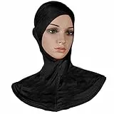 BESTOYARD Frauen Einstellbare Muslim Hijab Neck Cover Schal Motorhaube Innere Hijab Cap Full Cover Bone Lady Islamische Muslimische Kopfbedeckung (43x45 cm, Schwarz)