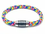 Generisch JoJewelry Armband Emalines in verschiedenen Farben mit Edelstahlmagnetverschluss (Rainbow, 19.00, Zentimeter)