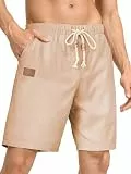 Meilicloth Herren Leinen Shorts Sommer Bermuda Cargo Casual Chino Sport Sommershorts Khaki 34 M