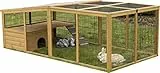 Kerbl Pet Freigehege mit Ausbruchsperre, Freigehege, Auslauf, 220x115x75cm, Spießtanne, Hasen, Kaninchen, Kleintiere, überdacht