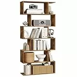 VASAGLE Bücherregal, Regal mit 6 Ebenen, 24 x 70 x 191,6 cm, Standregal, Büroregal, freistehend, Dekoregal, zur Präsentation, modern, für Wohnzimmer, Schlafzimmer, Büro, vintagebraun LBC61BX