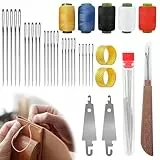 Big Eye Stahl-Nähnadel-Set, 37-teiliges Edelstahl-Nadeln zum Handnähen, Big Eye Stahlnadel-Set mit großem Auge – lange und dünne handgefertigte Quilt- und Nähnadeln für DIY-Nähen Anfänger (C)