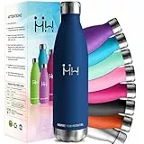 HoneyHolly Thermosflasche, 1L BPA-Frei, Trinkflasche Edelstahl, Trinkflasche, Auslaufsichere Isolierflasche Doppelwandig, Wasserflasche, Thermoskanne mit Strohhalm, Trinkflaschen Kohlensäure Geeignet