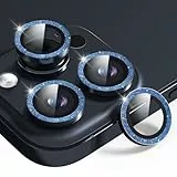 KSKSPE Kameraschutz für iPhone 15 Pro/15 Pro Max Kamera Linse Schutzfolie,Blinkender Metallring HD Blasen Gehärtetes Glas Kamera Schutz für iPhone 15 Pro/15 Pro Max Lens Protector
