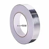 QitinDasen 50M X 20mm Premium Aluminiumfolienband, Aluminiumklebebänder Selbstklebend, Aluminiumband Aluminium Klebeband, für HVAC-Reparatur, Kanäle, Isolierung, Trockner und Handwerk