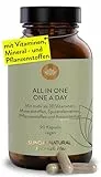 SUNDAY NATURAL® Multivitamin Komplex - All in One – Premium Rundum-Versorgung mit nur 1 Kapsel: 30 A-Z Vitamine, Mikronährstoffe – 90 vegane Vitamin Kapseln - Laborgeprüft und Ohne unnötige Zusätze