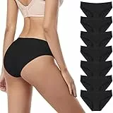 SIMIYA Damen Slip, 7er 10er Pack Baumwolle Spitze niedrige Taille Unterhosen Taillenslip Unterwäsche, unsichtbar Panties Hipster Pantys Bikini Shorts(7 Pack Schwarz,S)