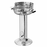 tepro Holzkohlegrill Edelstahl-Säulengrill Hartford, Grillfläche: ca. 39 cm Ø silber
