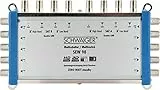 Schwaiger SEW98 531 Multischalter (2 Satellitenpositionen, bis zu 8 Teilnehmer, kein Netzanschluss nötig; DVB-T2 geeignet) Silber