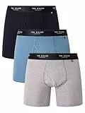 Ted Baker Herren Boxer Brief Boxershorts, schwarz/weiß/grau, M (3er Pack)