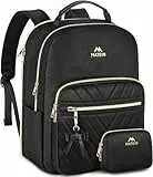 MATEIN Damen Rucksack Mittelgroß, 17,3 Zoll Laptop Rucksack Damen Viele Fächer Große Kapazität Schulrucksack Teenager Diebstahlsichere 2 in 1 mit USB Ladeanschluss für Stadt Reisen， Schwarz