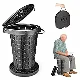 XXL einziehbare tragbare Toilette, Reise-Toilette (200 kg Kapazität), verstellbare Höhe, Camping-Toilette für Erwachsene und Kinder (8,9 - 47,7 cm), zusammenklappbar, tragbar, Töpfchen für Camp/Auto