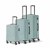 Travelite 4-Rad Koffer Set 3 teilig Größen L/M/S, Gepäck Serie Bali: ABS Hartschalen Trolleys mit TSA Kombinationsschloss (Handgepäck Koffer ohne TSA)