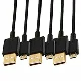 Amazon Basics USB-A auf Micro USB 2.0 Kabel, 480 Mbit/s Übertragungsgeschwindigkeit, mit vergoldeten Steckern, 3 Stück, 0.9 m, Schwarz