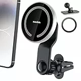 MAGJIEYX Kompatibel mit Magsafe Autohalterung Magnetische Handyhalterung 360° Verstellbarer Starker Magnetischer Handyhalter Auto für iPhone 15 14 13 Pro Max Plus Magsafe Case & All Phones Metallring